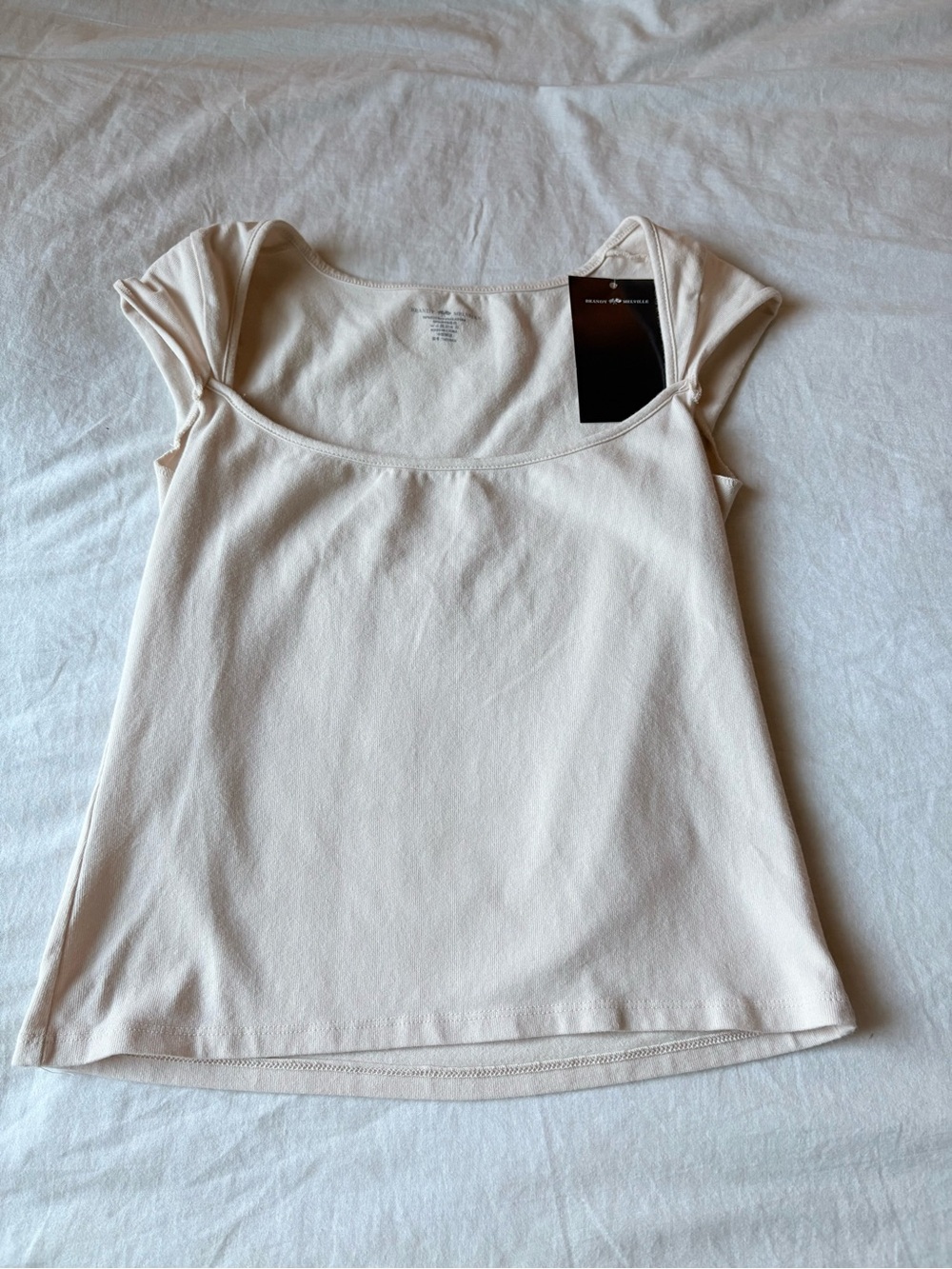 Brandy Melville Soft Scoop Neck Tank in Light Beige